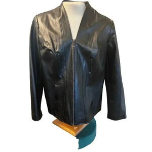 Midnight velvet 100%  leather jacket 1X